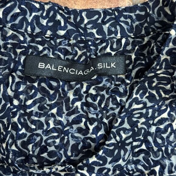 Balenciaga Silk Scarf Sheer Blouse size 40 - Picture 8 of 12
